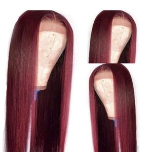 100% virgin hair burgundy lace front